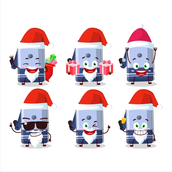 Santa Claus Emoticons Blue Pencil Sharpener Table Cartoon Character Vector — 图库矢量图片