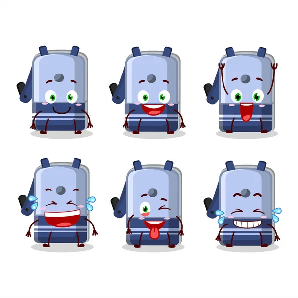 Cartoon Character Blue Pencil Sharpener Table Smile Expression Vector Illustration Vettoriali Stock Royalty Free