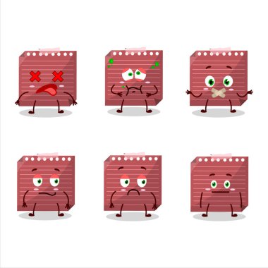 Red sticky note cartoon character with nope expression. Vector illustration