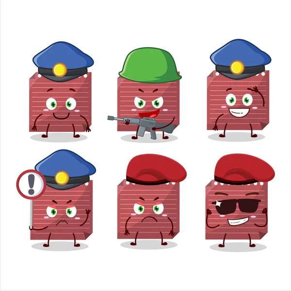 A dedicated Police officer of red sticky note mascot design style. Vector illustration