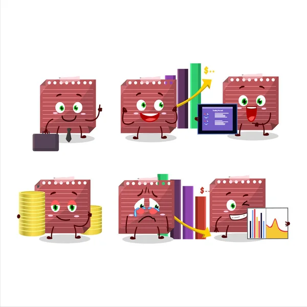 Red Sticky Note Character Designs Trader Investment Mascot Vector Illustration — ストックベクタ