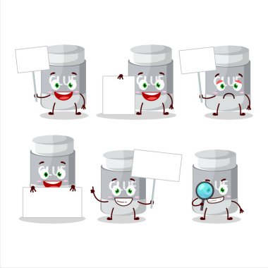 Glue stick cartoon character bring information board. Vector illustration