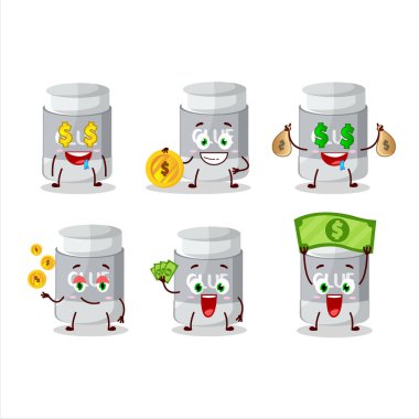 Glue stick cartoon character with cute emoticon bring money. Vector illustration