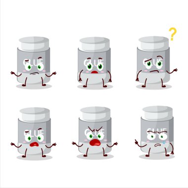 Cartoon character of glue stick with what expression. Vector illustration