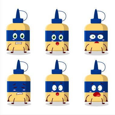 Character cartoon of paper glue with scared expression. Vector illustration