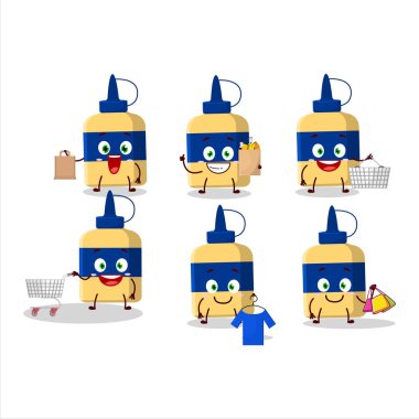 A Rich paper glue mascot design style going shopping. Vector illustration