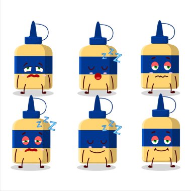 Cartoon character of paper glue with sleepy expression. Vector illustration