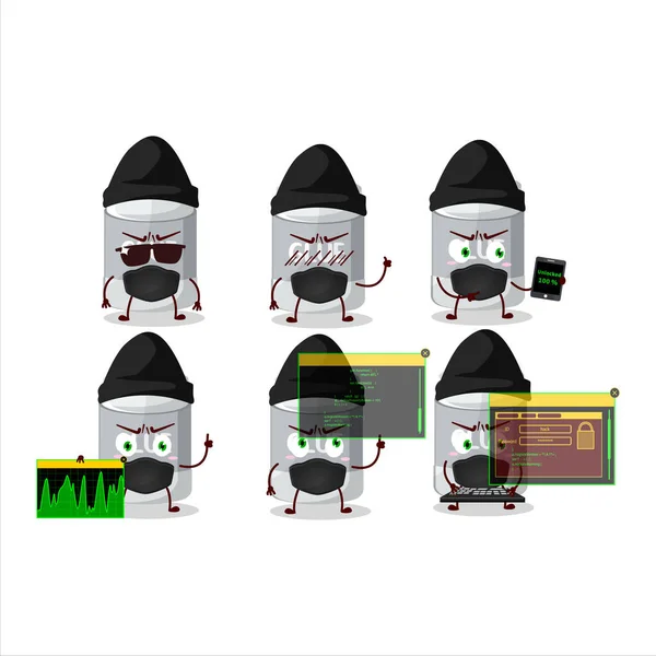 Hacker Glue Stick Character Mascot Vector Illustration — Vettoriale Stock