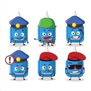 A dedicated Police officer of blue correction pen mascot design style. Vector illustration