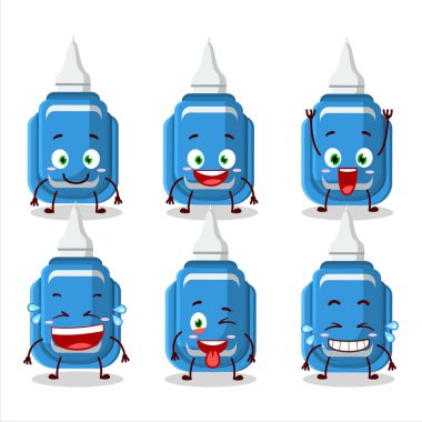 Cartoon character of blue correction pen with smile expression. Vector illustration