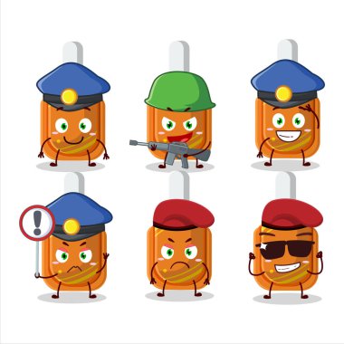 A dedicated Police officer of orange correction pen mascot design style. Vector illustration