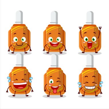 Cartoon character of orange correction pen with smile expression. Vector illustration