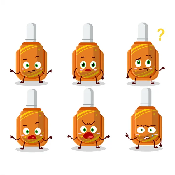 Cartoon Character Orange Correction Pen What Expression Vector Illustration — Stockový vektor