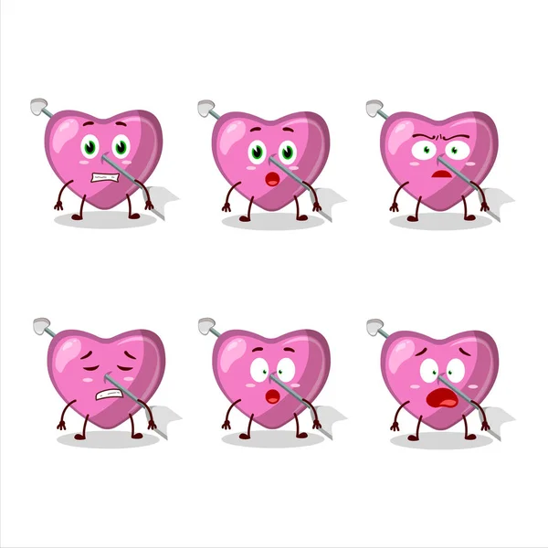 Character Cartoon Pink Cupid Love Arrow Scared Expression Vector Illustration — Stock Vector