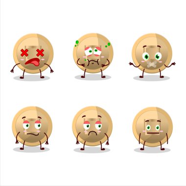 İfadesiz Çin sikkesi çizgi film karakteri. Vektör illüstrasyonu