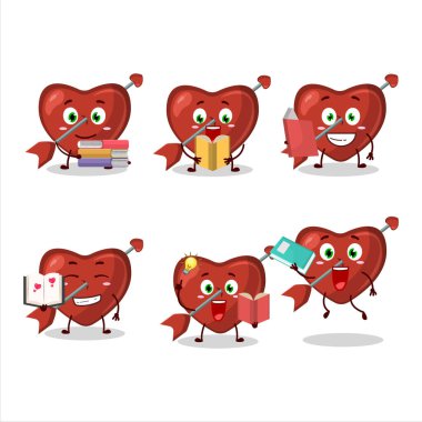 Aşk Tanrısı Oku çizgi film karakteri kavramının komik bir kitap okuduğu bir resim. Vektör illüstrasyonu