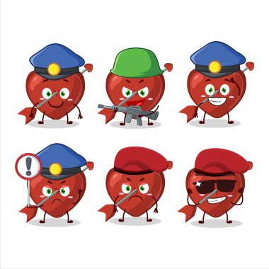 Aşk Oku Maskotu tasarım tarzında kendini işine adamış bir polis memuru. Vektör illüstrasyonu