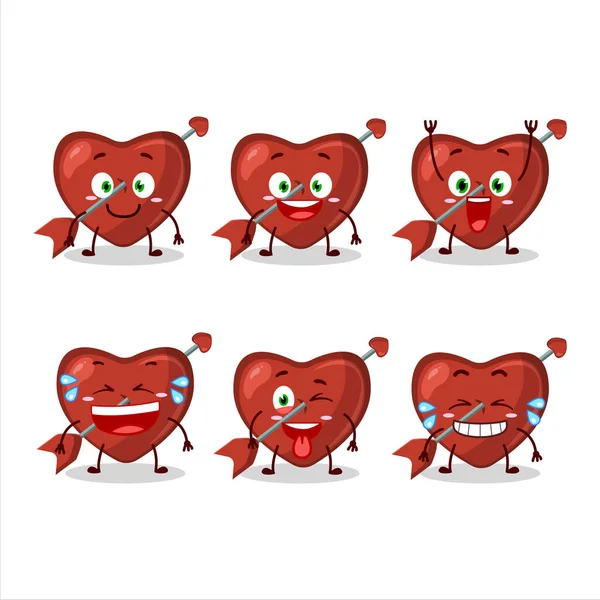 Cartone Animato Personaggio Della Freccia Amore Cupido Con Espressione Sorriso — Vettoriale Stock