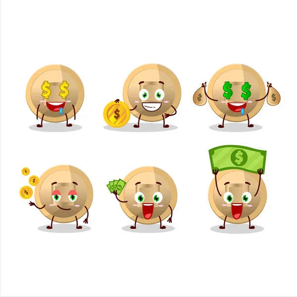 Chinese Coin Cartoon Character Cute Emoticon Bring Money Vector Illustration Stock Illustration