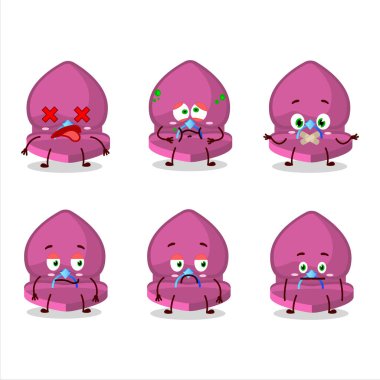 Yüzü olmayan pembe aşk yüzüğü kutusu çizgi film karakteri. Vektör illüstrasyonu