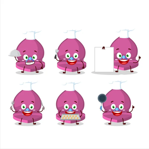 Cartoon Character Pink Love Ring Box Various Chef Emoticons Vector — Stock Vector