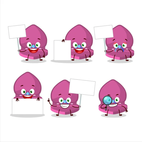 Pink Love Ring Box Cartoon Character Bring Information Board Vector — Stock Vector