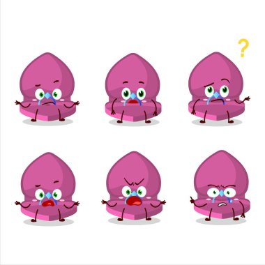 Pembe aşk yüzüğü kutusunun çizgi film karakteri. Vektör illüstrasyonu