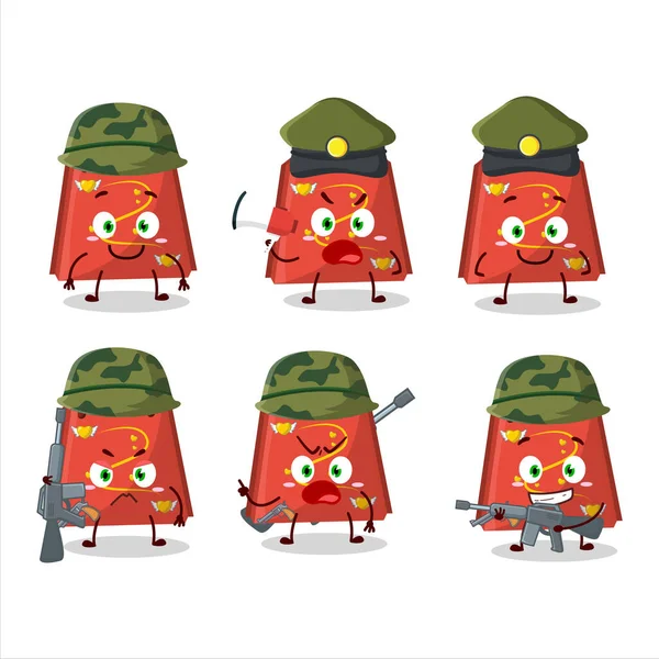 Okouzlující Voják Červená Láska Taška Kreslený Obrázek Přinést Zbraň Stroj — Stockový vektor