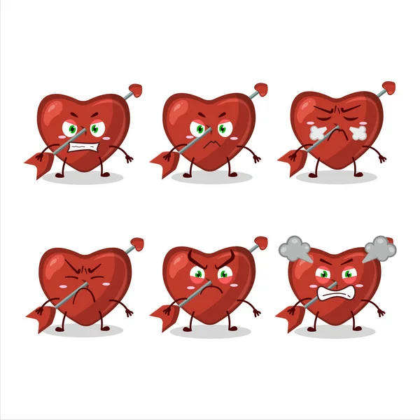 Cupid Love Arrow Cartoon Character Various Angry Expressions Vector Illustration — Stock Vector