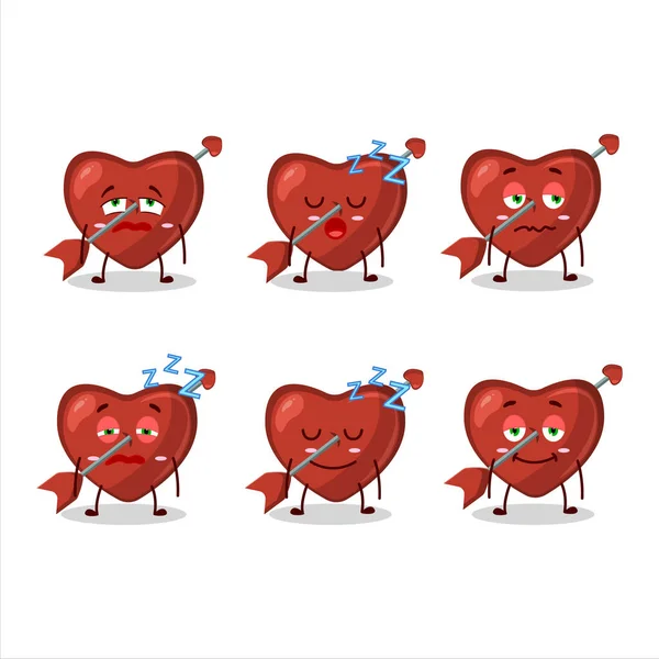 Cartoon Character Cupid Love Arrow Sleepy Expression Vector Illustration — Stock Vector