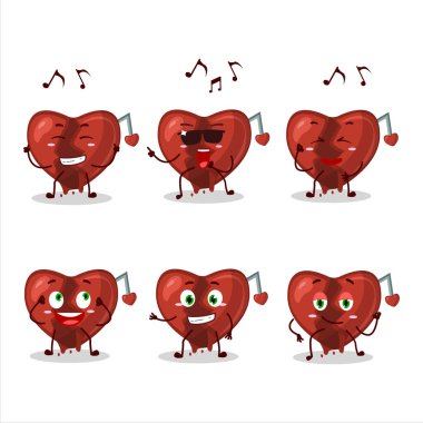 Müzikten hoşlanan kırık kalpli aşk dansçısı çizgi film karakteri. Vektör illüstrasyonu