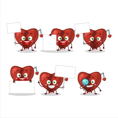 Kırık kalp aşk çizgi film karakteri bilgi panosu getir. Vektör illüstrasyonu