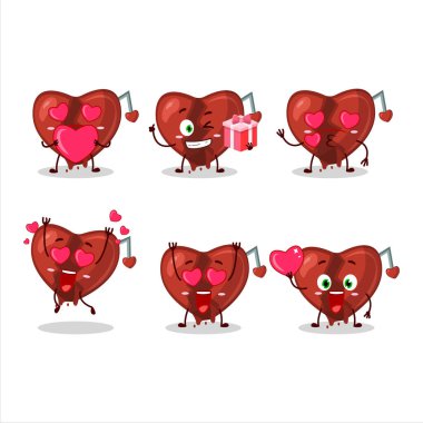 Kırık kalp aşk çizgi film karakteri, sevimli aşk simgesi. Vektör illüstrasyonu