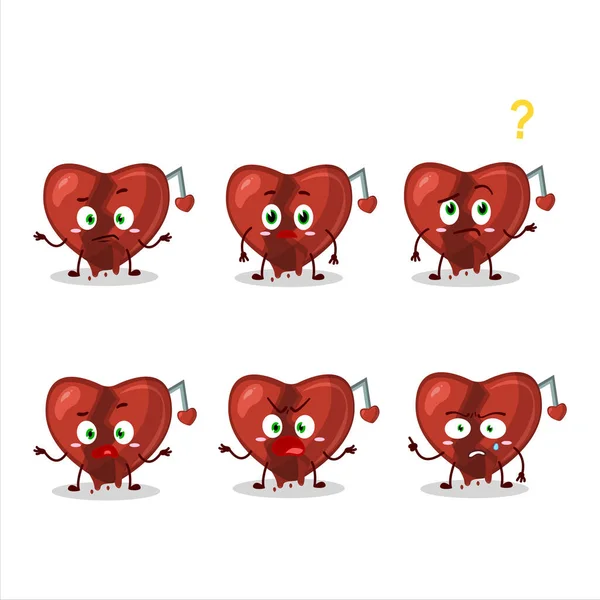 Cartoon Character Broken Heart Love What Expression Vector Illustration — Stock Vector