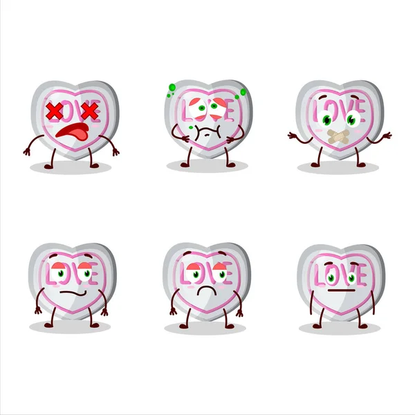 Λευκή Αγάπη Καραμέλα Χαρακτήρα Κινουμένων Σχεδίων Nope Έκφραση Εικονογράφηση Διανύσματος — Διανυσματικό Αρχείο