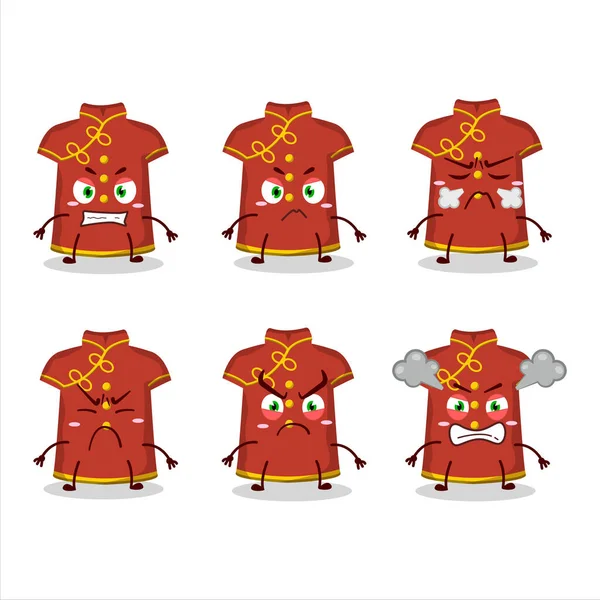 Vêtements Rouges Enfants Femme Chinoise Personnage Dessin Animé Avec Diverses — Image vectorielle