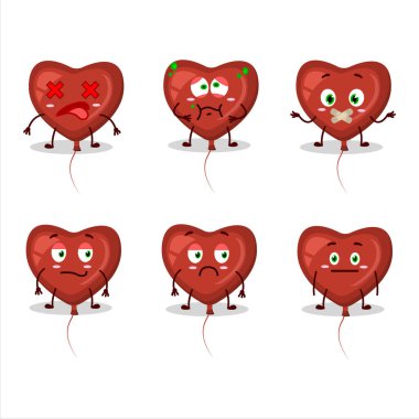 Yüzü olmayan kırmızı aşk balonu karakteri. Vektör illüstrasyonu