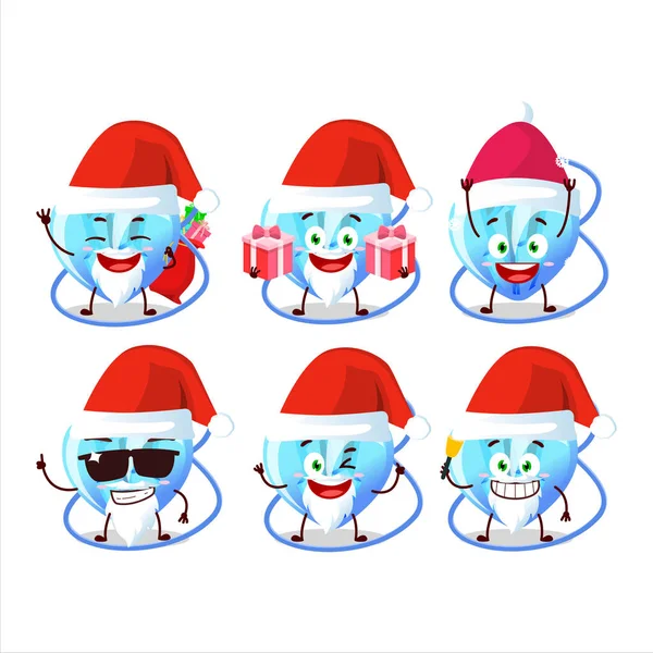 Emoticones Santa Claus Con Personaje Dibujos Animados Collar Corazón Cristal — Vector de stock