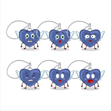 Melek Kalp Kolyesi 'nin korku dolu bir karikatürü. Vektör illüstrasyonu