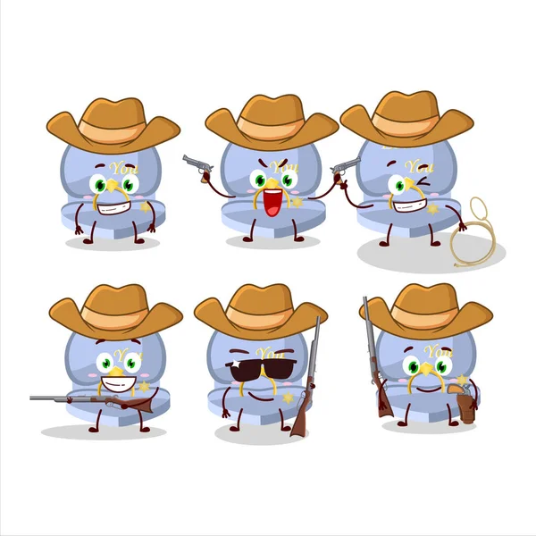 Cowboy Legal Azul Amor Anel Caixa Personagem Cartoon Com Chapéu — Vetor de Stock