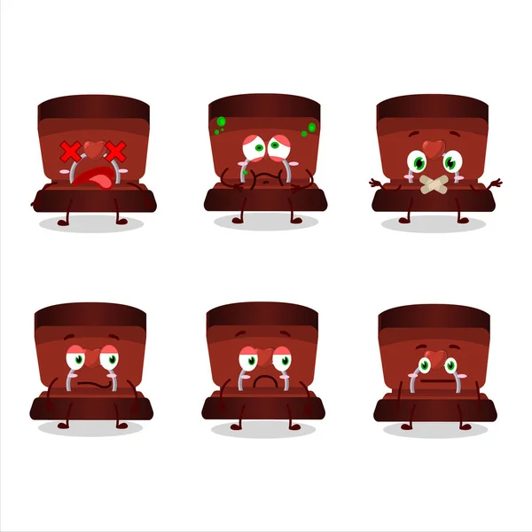 Red Ring Box Personaggio Dei Cartoni Animati Con Espressione Nope — Vettoriale Stock
