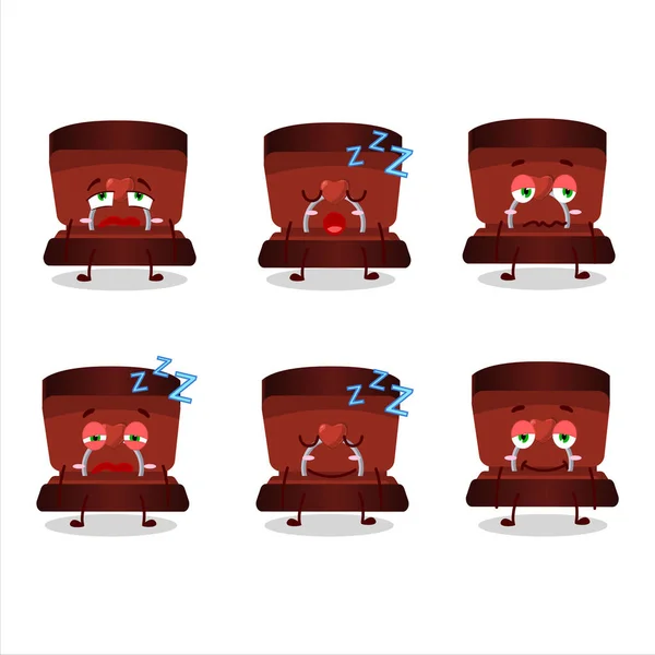 Cartoon Charakter Der Roten Ringbox Mit Schläfrigem Ausdruck Vektorillustration — Stockvektor
