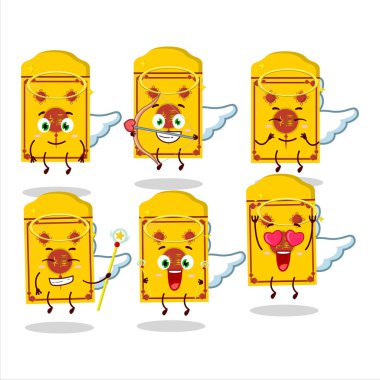 Sarı paketler Çin çizgi filminin sevimli bir melek karakteri olarak dizayn edilmiş. Vektör illüstrasyonu