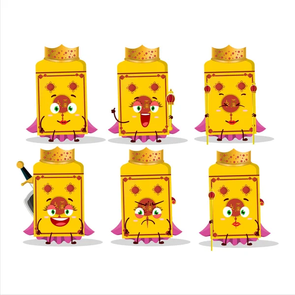Kraliçe Çin Taç Takan Sarı Paket Karikatürleri Vektör Illüstrasyonu — Stok Vektör