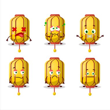 Sarı Çince uzun lamba çizgi film karakteri, ifadesiz. Vektör illüstrasyonu