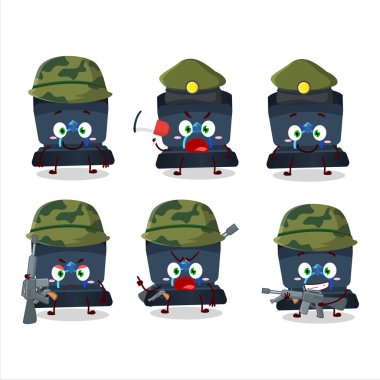 Donanma yüzüğünün çekici bir karikatür resmi bir silah makinesi getiriyor. Vektör illüstrasyonu