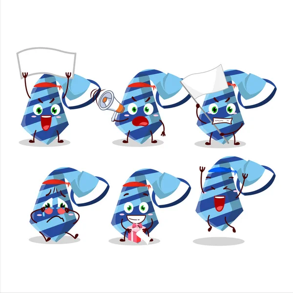 Estilo Diseño Mascota Carácter Corbata Azul Como Partidario Atractivo Ilustración — Archivo Imágenes Vectoriales