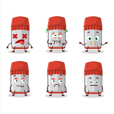 Yüzü olmayan kırmızı beyaz tahta çizgili çizgi film karakteri. Vektör illüstrasyonu