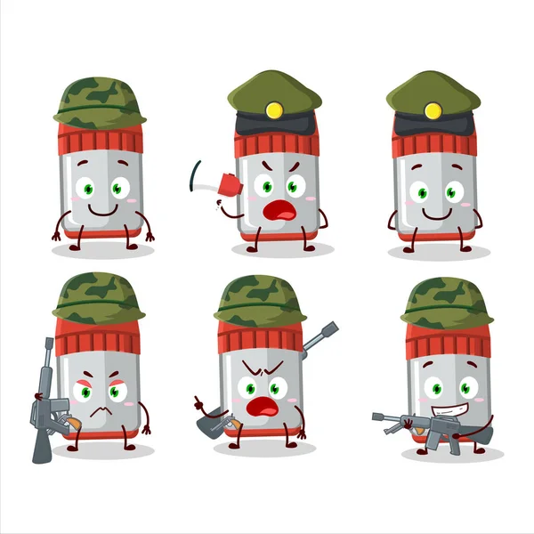 Okouzlující Voják Červená Tabule Značky Karikatura Obrázek Přinést Zbraň Stroj — Stockový vektor