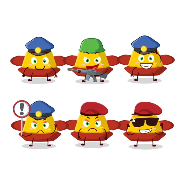 Oficial Policía Dedicado Del Estilo Diseño Mascota Del Sombrero Amarillo — Vector de stock